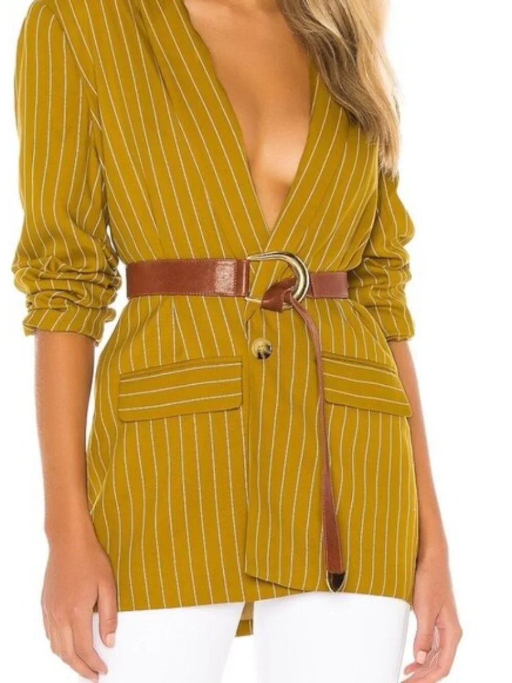 New Raina Sheila Wrap Belt in Camel brown leather gold western chic cowgirl